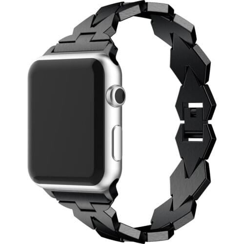 Diamond-shaped Style Stainless Steel Band For Apple Watch Strap 38mm 40mm 42mm 44mm Bracelet Belt For iWatch Band Series 2 3 4 5