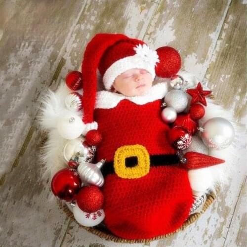 Hand Hook Newborn Photography Props Christmas Set Festival Baby Hat Top Quality Wool Photography Accessories Four Seasons 2021