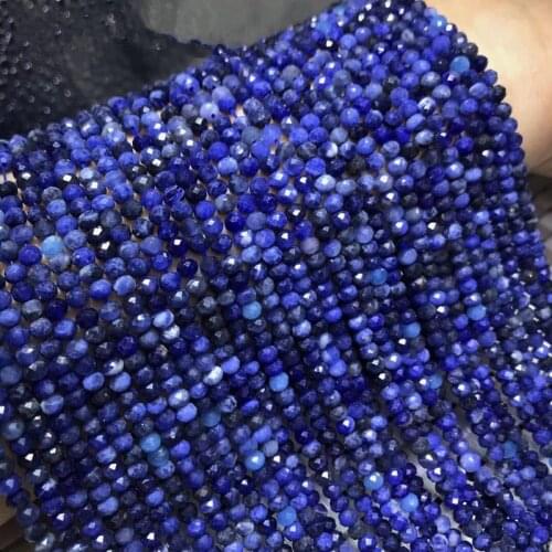 SAPPHIRE BLUE roundel faceted 3*4mm for DIY jewelry making loose beads FPPJ wholesale beads nature gemstone