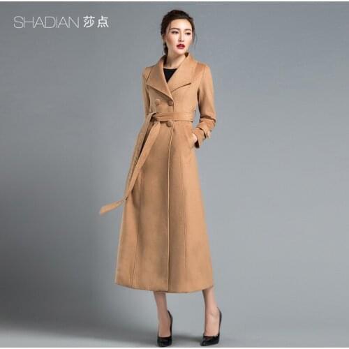 Extended Woolen Coat New Slim Lapel in Autumn and Winter Extended Woolen Coat Thick Long Windbreaker