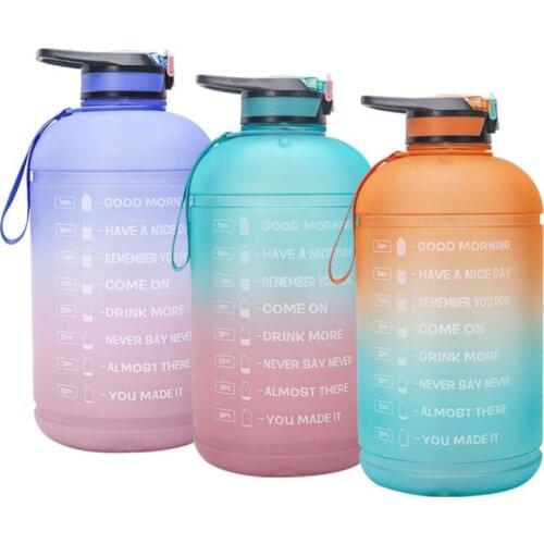 3.78L BPA Free Sports Cup Gallon Water Bottle with Straw Clear Plastic Drinking Bottles GYM Water Jug