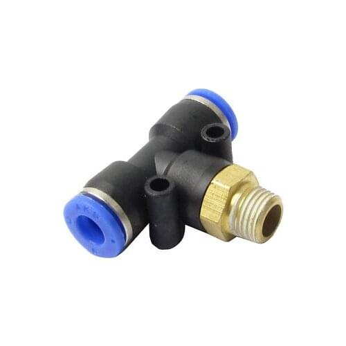 1/8" PT Male Thread 6mm One Touch Push In Branch Tee Pneumatic Quick Fittings 5pcs