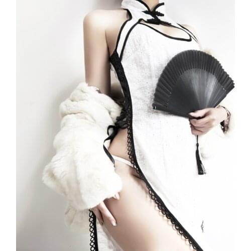 Velour Print Sexy High Side Split Bandage Long Qipao Chinese Dress Traditional Party Dresses New Vintage Cheongsam Uniform