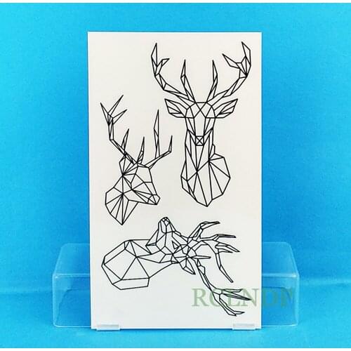 Waterproof Temporary Tattoo Sticker deer buck head tatto stickers flash tatoo fake tattoos for child girl women men