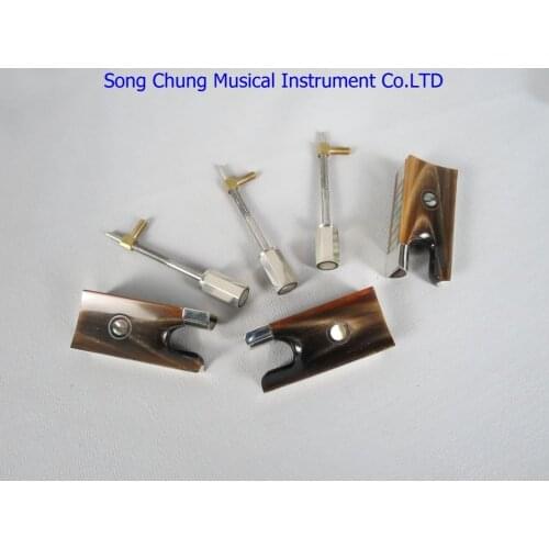 High quality 3pcs violin bow frog 4/4 silver mount,Pretty inlaid
