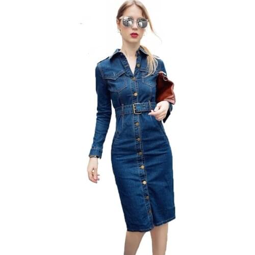 Womens Sexy Denim Dress Plus Size Denim Dress