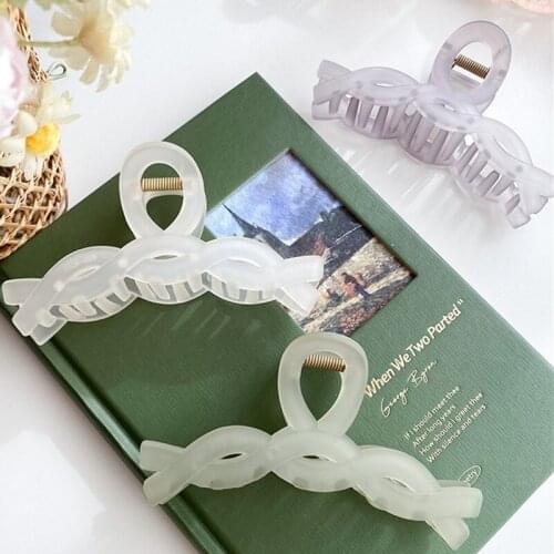 1PC Acetate Transparent Print Acrylic Hairpins Hair Clip Crab Hair Claws for Women Girl Hair Accessories Headdress Party Gifts