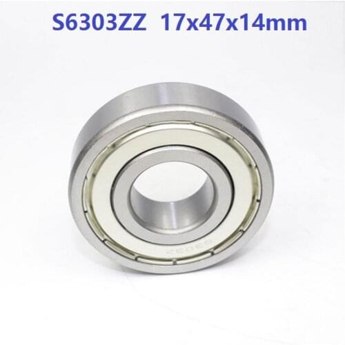 10pcs ABEC-5 S6303ZZ S6303 ZZ deep groove rolling bearing 17*47*14mm Stainless steel Deep Groove Ball Bearings 17x47x14mm 6303