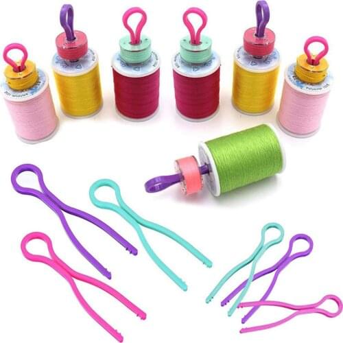 12pcs Bobbin Buddies Colorful Thread Holders Buddies Clips Sewing Machine Accessories for Thread Spool Organizing