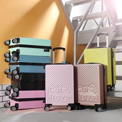 20''24 inch kids suitcase on wheels Cat cartoon travel luggage Rolling luggage carry ons big bag Cute trolley suitcase Women