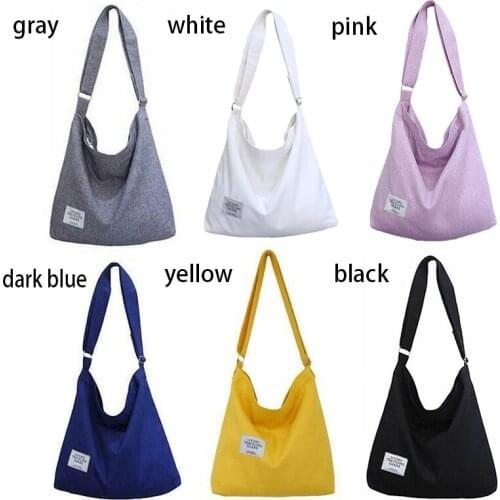 6 Color New Korean Version Simple Womens Shoulder Bag Canvas Retro Casual Woman Bag Cross Body Bag Large Capacity Shopping Bag