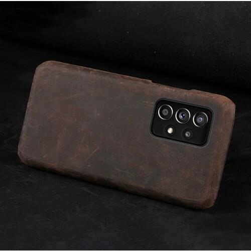 LANGSIDI Genuine Leather Phone case For samsung a52 a72 S20 s21 a51 Luxury Retro leather cover for samsung galaxy a52 a72 fundas