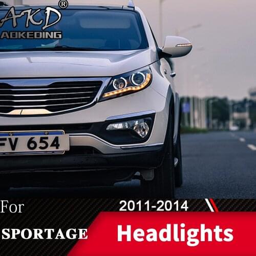 Head Lamp For Car Kia Sportage 2011-2014 Sportage R Headlight Fog Light Day Running Light DRL H7 LED Bi Xenon Bulb Car Accessory