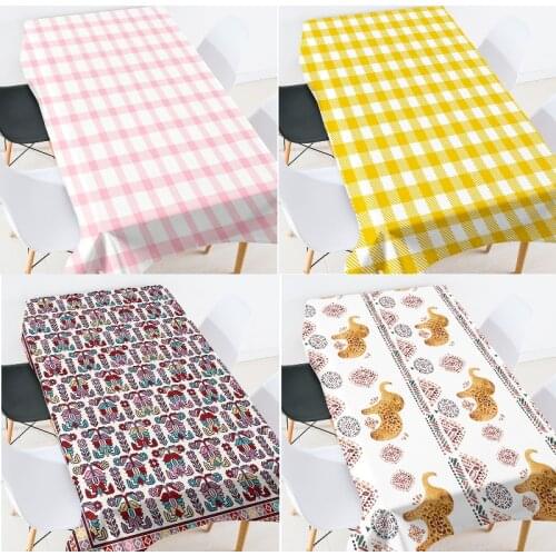 Geometric striped lattice Flexible glass table protector Oilcloth on table Rectangular tablecloths party decoration tablecloth