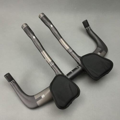 TOSEEK Full carbon rest bar + TT style handlebar set road bike mtb 31.8*400/420/440/460mm 3K finish matte handlebar bike parts