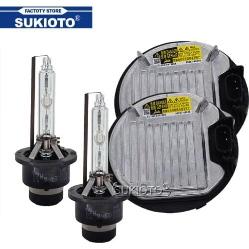 SUKIOTO 1 Set D4S Ballast Xenon HID Headlight Kit 35W D2S D4S 5500K Car Headlamp Bulb OEM Reactor 85967-45010 With Relay Cable