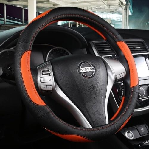 Car Steering Wheel Cover 37-38cm PU Leather for Nissan Rogue /Rogue Sport 2016 2017 2018 2019 2020 X-Trail 2017-2020 Car Styling