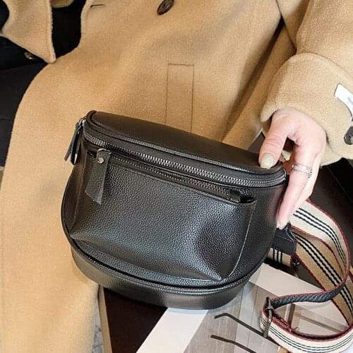 Chest bag womens tide ins shoulder bag retro PU soft leather saddle bag 2021 new fashion messenger bag womens bag