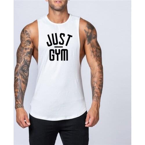 Workout Clothing Bodybuilding Singlets Cotton Gym Mens Tank Top Muscle Sleeveless Sportswear Undershirt Stringer Fitness Vest