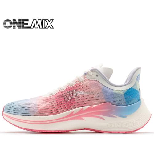 ONEMIX 2021 Walking Shoes for Outdoor Male Sneakers Carbon Plate Running Shoes for Men Shock Absorption breathable Sports Shoes