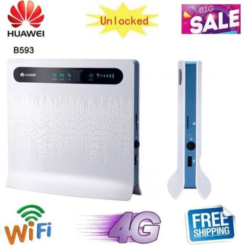 Original unlocked 100Mbps Huawei B593 B593u-12 B593s-12 FDD 4G LTE WiFi Router Wireless Modem with 4 LAN Port free shipping