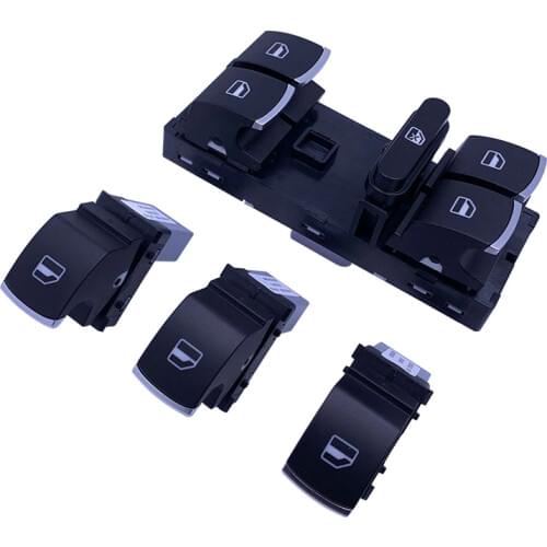 1Set Chrome Electric Power Master Window Switch For JJetta Golf MK5 MK6 GTIRabbit Passat B6 Tiguan 5ND 959 857 5ND 959 855