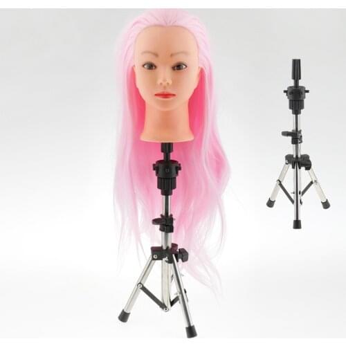 Adjustable Mannequin Tripod Stand for Wig Display Making Rotating Aluminum Travel Foldable Hairdressing Head Manikin Holder