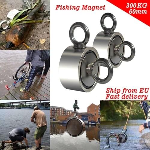 Double-sided Powerful Salvage Magnet Fishing Magnets 80Kg 120Kg Pulling Force for River or Lake Fishing