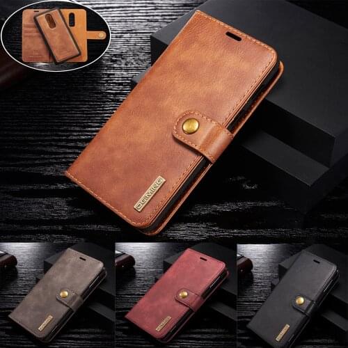Sinbeda DG.MING Cowhide Leather For Galaxy S7 S8 S9 Plus Removable Magnetic Cards Slot Wallet Case For Samsung Note 8