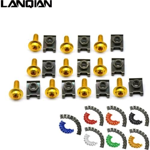 Blue CNC M6 6MM Motorcycle Body Fairing Bolts Fasteners Clips Screws For Yamaha YZF R1 R6 Motocicleta Accessories Cafe Racer Nut