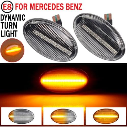 2pcs Smoke LED Side Marker Indicator Turn Signal Lights For Mercedes Benz Smart W450 W452 A-Class W168 Vito W639 W447 Citan W415
