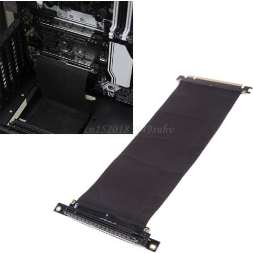 PCI Express PCIe3.0 16X to 16X Flexible Cable Card Extension Port Adapter 90 Degree Angle High Speed Extender Riser Card