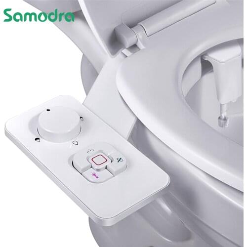 Samodra Toilet Bidet Shower Ultra-thin Bidet Toilet Seat Attachment Non-electric Bidet sprayer Dual Nozzles Frontal & Rear Wash