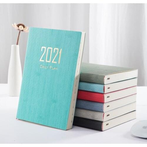 Time Management Schedule Book 2021 Solid Color Calendar Dates Creative Table Coil Planner Reminder Timetable Desk V9X7