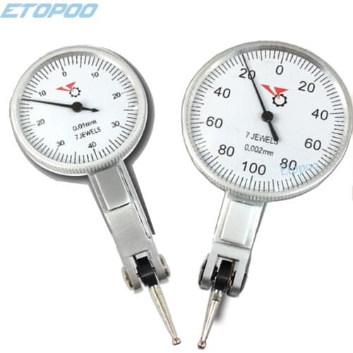 High accuracy 0-0.8mm 0.01mm Dial Test Indicator with 7 jewels dial indicator 3years quality guarantee