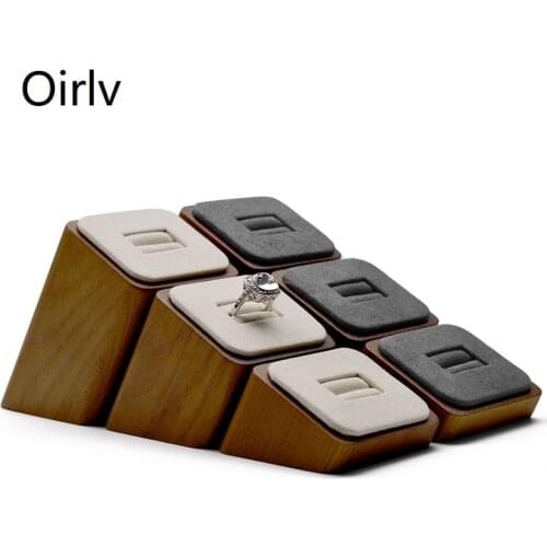 Oirlv Solid Wood Jewelry Display Stand Set Props Ring Necklace Bracelet Earrings Jewelry Counter Jewelry Display Stand