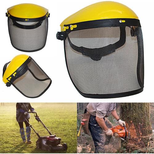Safety Helmet Hat with Full Face Mesh Visor for Logging Brushcutter Forestry Protection Mesh Safety Helmet Mower