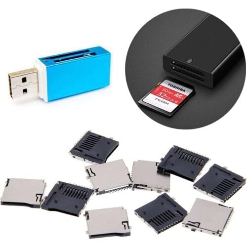 10PCS Push-Push Type TF MicroSD Card Socket Adapter Automatic PCB Connector