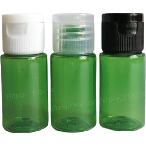 100 x 10ml Portable Outdoor Travel set of Mini Empty Plastic Lotion Bottle with Flip Top Cap 10cc Green Cosmetic Container
