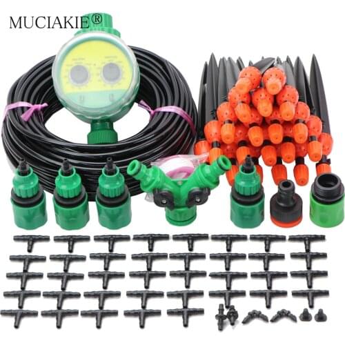 4/7mm Garden Watering Kits with Faucet Quick Connector Adjustable Spray on 20cm Spike with Mist Nozzle Irrigation System
