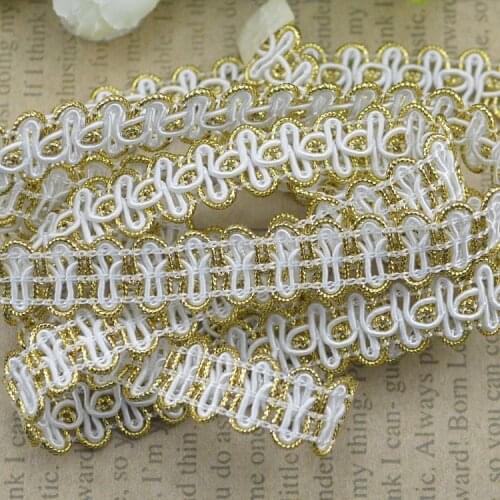 5Meters 12mm Trim Sewing Lace Gold Silver Centipede Braided Lace Ribbon Home Party Decoration DIY Clothes Curve Sewing Lace
