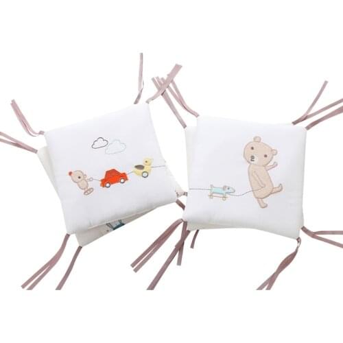 6 Pcs Baby Soft Cotton Crib Bumper Newborn Bed Cot Protector Pillows Infant Cushion Mat Nursery Bedding Room Decor