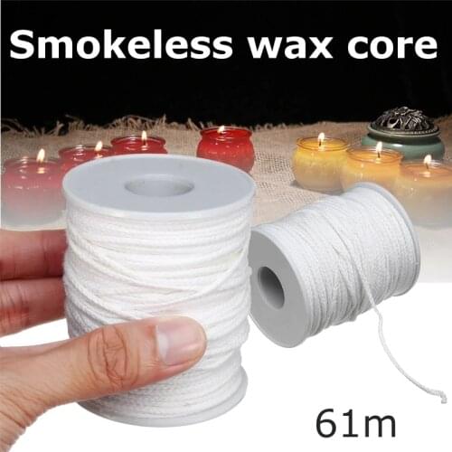 61mCotton Braid Candle Wick Core Spool Non-smoke Oil Lamps Candle Supplies Handmade Durable Oil Lamps Wick Soy Wax Candle Making