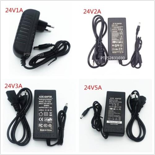 Power Adapter AC to DC 24V 1A 2A 3A 5A Converter Transformer 24 v Power Supply Charger For LED Strip and logitech racing wheel