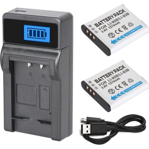 Battery (2-Pack) + Charger For Olympus Stylus Tough TG-1, TG-2 iHS, TG-3, TG-4, TG-5, TG-6, TG6, TG-Tracker Digital Camera