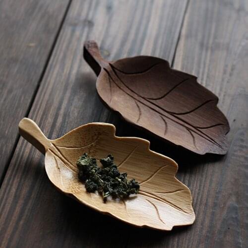 Bamboo Tea Scoops The Leaves Handmade Carved Lotus Leaf Veins Tea Shovel Tea Spoon Eco Friendly Tea Tools Accessories Quality