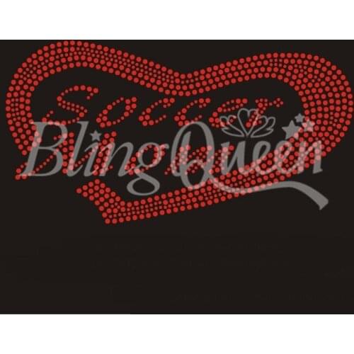 BlingQueen 25PCS/LOT Korean Rhinestone Transfers Soccer Mom Design