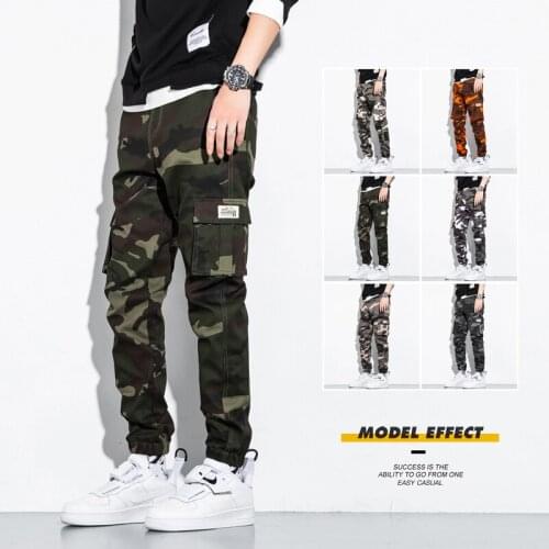 Summer spring autumn and winter camouflage pants mens pants sports straight tube fashion overalls slim casual pants comfortable