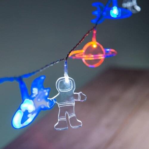 Astronaut Space Party Decoration Led String Lights Outer Space Planet Birthday Party Spaceship Rocket Baby Shower Night Decor