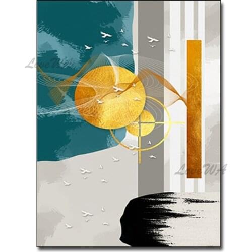 100% Handmade Unframed New Abstract Gold Foil Canvas Wall Art Picture Oil Painting Artwork For Living Room Decor Free Shipping
